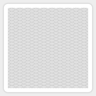 Japanese Seigaiha Grey and White Pattern Sticker